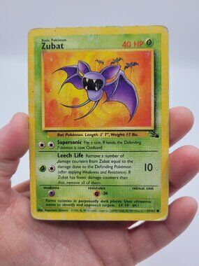 1999 Pokémon TCG Zubat Fossil 57/62 Unlimited Common HP